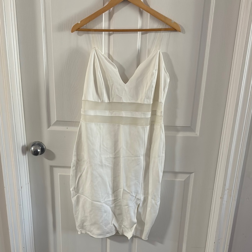 Fashion Nova White Wedding Dress with Spaghetti Straps